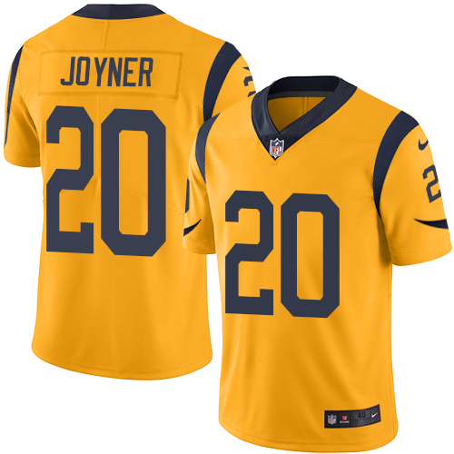 Men's Elite Lamarcus Joyner Nike Jersey Gold - #20 Rush NFL Los Angeles Rams